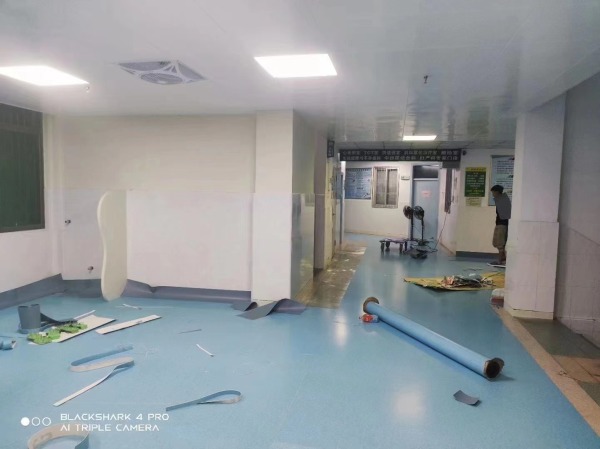 广州武警广东省总队医院外科大楼-1万多方卷材PVC地胶铺装案例分享